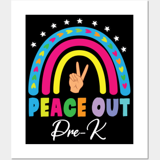 Stars Heart Rainbow Peace Out Pre-k Hello Summer Break Day Posters and Art